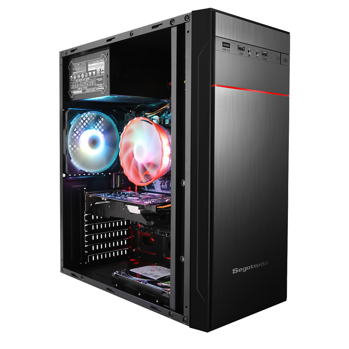 Segotep Knight1 堅果1 ATX (黑色辦公機箱)