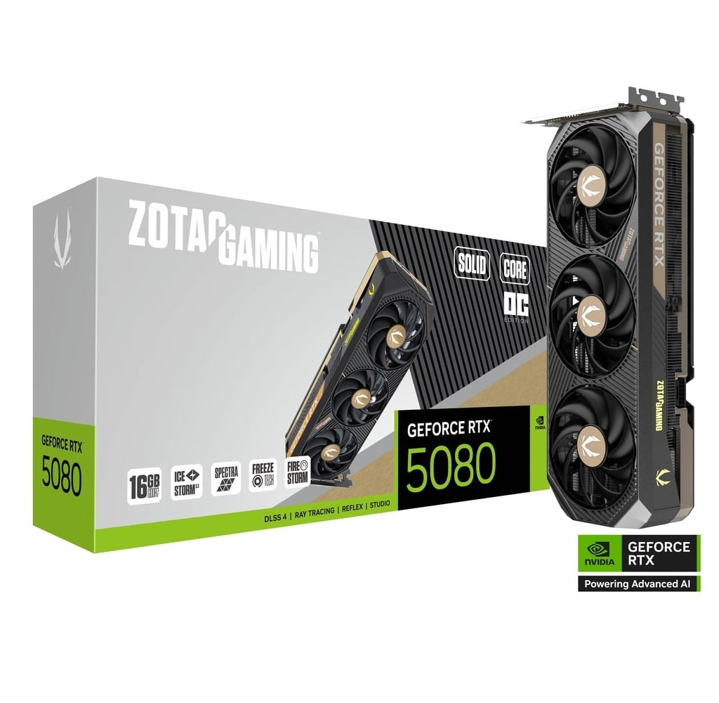 ZOTAC GAMING GeForce RTX5080 SOLID OC 16GB GDDR7 顯示卡