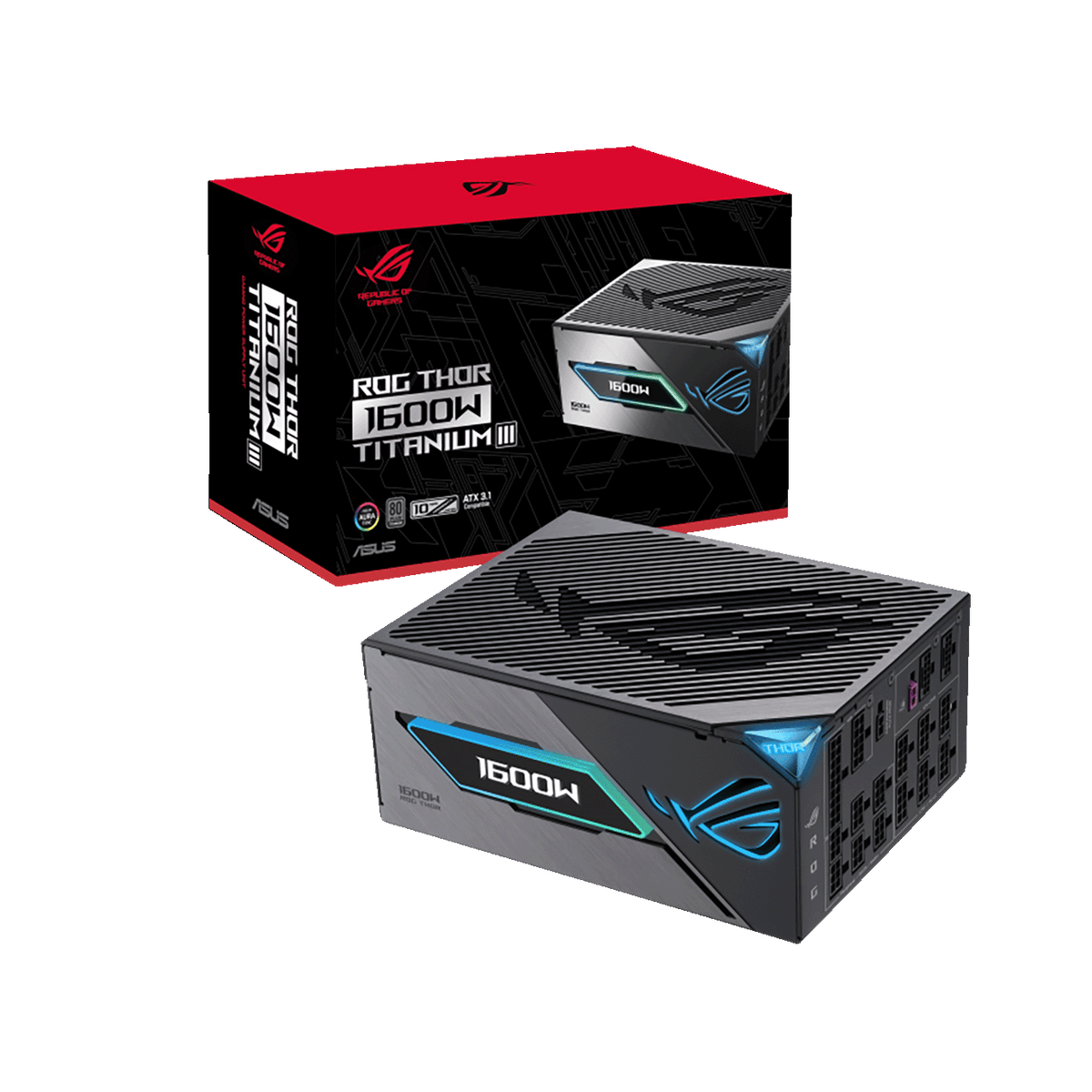 ASUS ROG Thor III Fully Modular PSU 電源供應器(黑色-1600W-80+ Titanium-ATX3.1-三代)