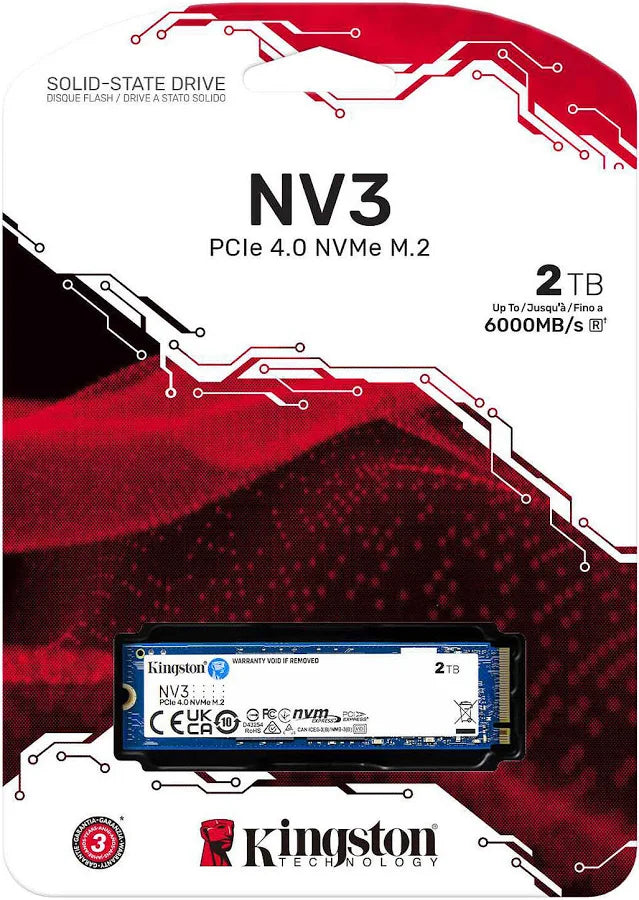 Kingston NV3 3D NAND M.2 PCIe 4.0 x4 NVMe SSD(2TB)